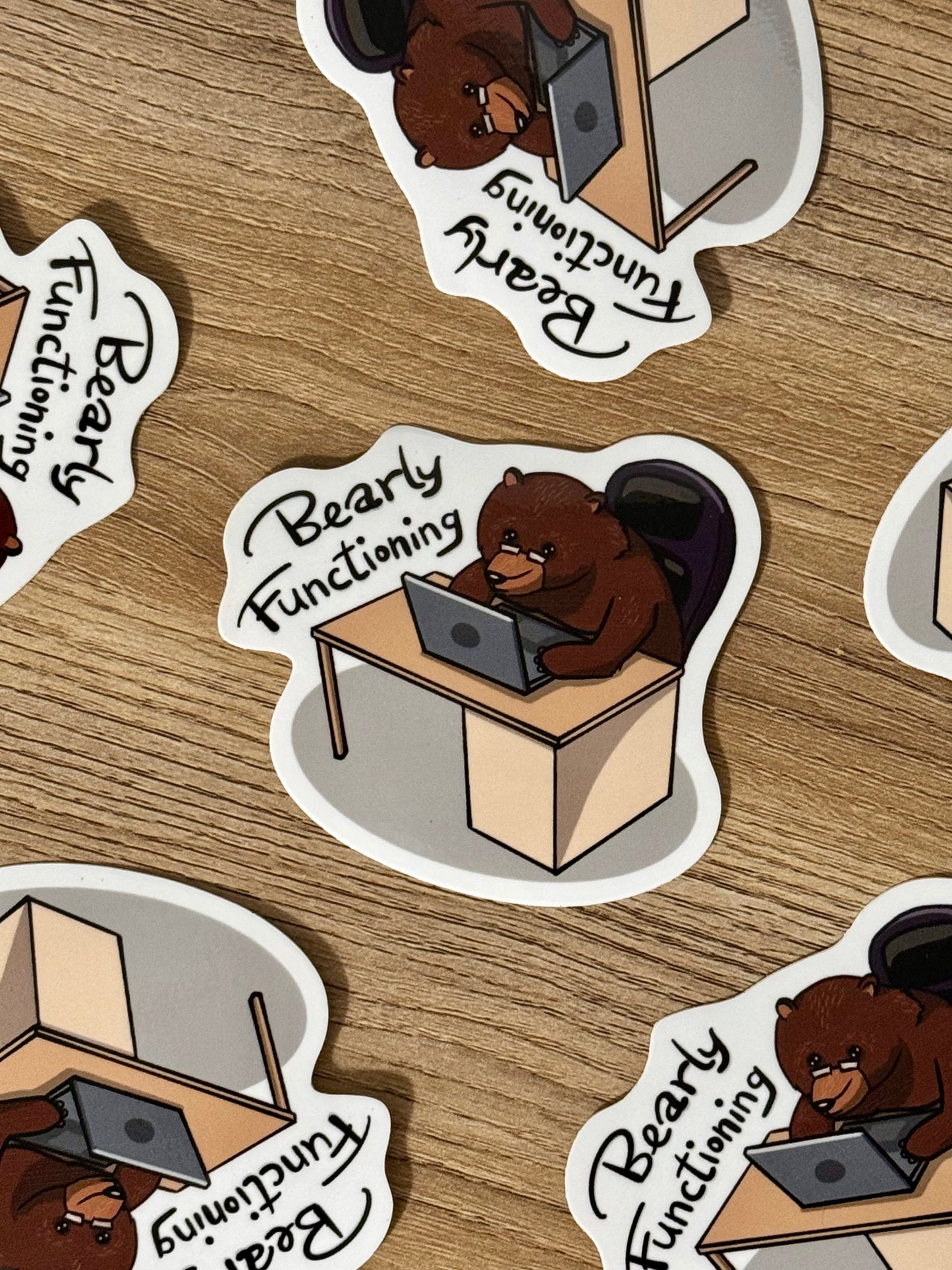Bearly Functioning Sticker